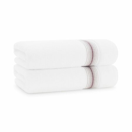 MONARCH BRANDS Turkish Bath Towels, 30in x 60in, Striped , Rose, 2PK PNP-BT-STT-3060-18-RSE